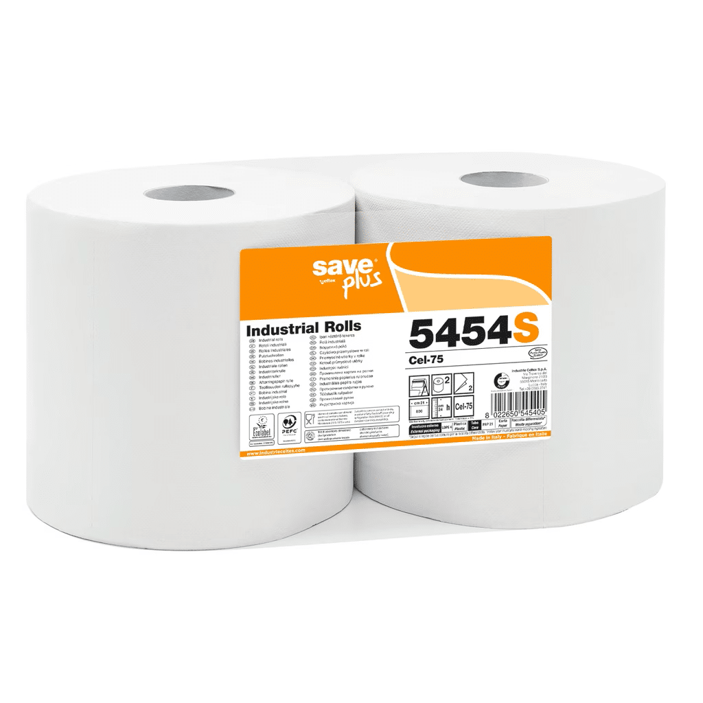 Confezione da 2 rotoli-bobine di carta pulitutto, 800 strappi a rotolo, colore bianco